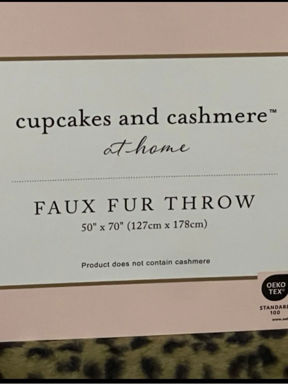 Cupcakes and Cashmere Faux Fur Throw Leopard